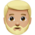 🧔🏼‍♂️ man: medium-light skin tone, beard display on Apple